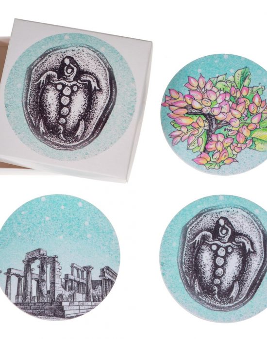 Aegina Eshop - Aegina Souvenir Round Plexiglass Coasters