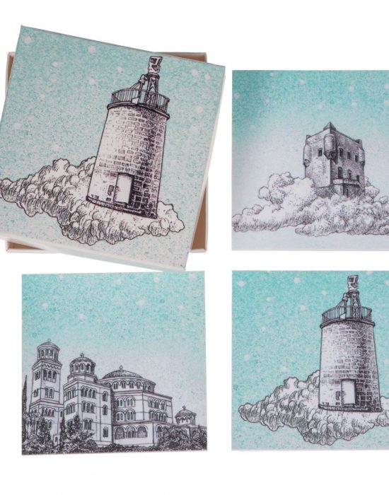 Aegina Eshop - Aegina Souvenir Square Plexiglass Coasters