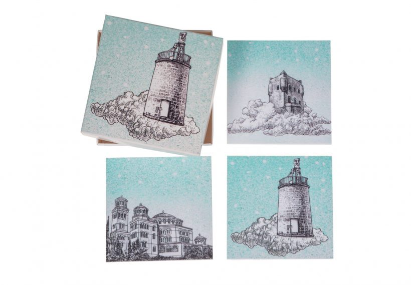 Aegina Eshop - Aegina Souvenir Square Plexiglass Coasters