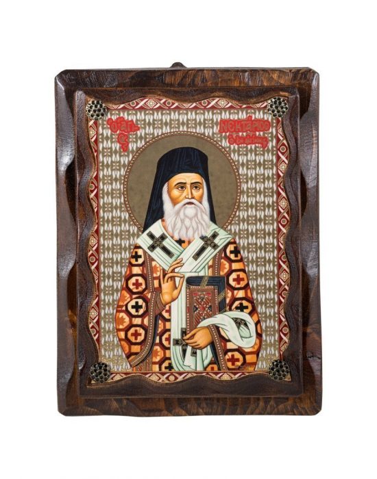 Aegina Eshop St. Nektarios icon wood hand made