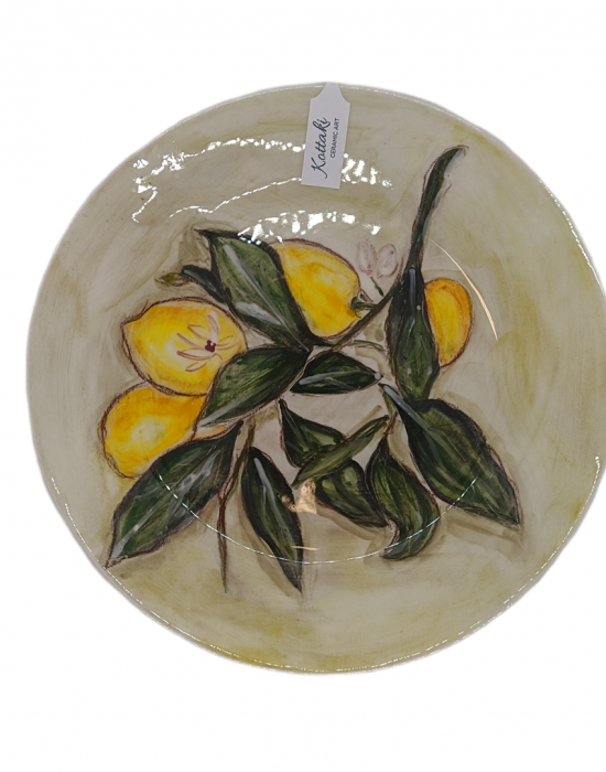 Κεραμικό Πιάτο Λεμόνια Φύλλα