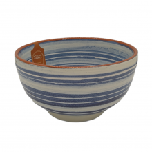 Κεραμική Σαλατιέρα Γαλάζιο Ριγέ