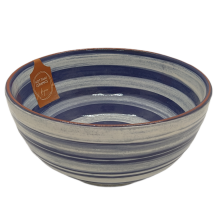 Κεραμική Σαλατιέρα Μπλε Ριγέ