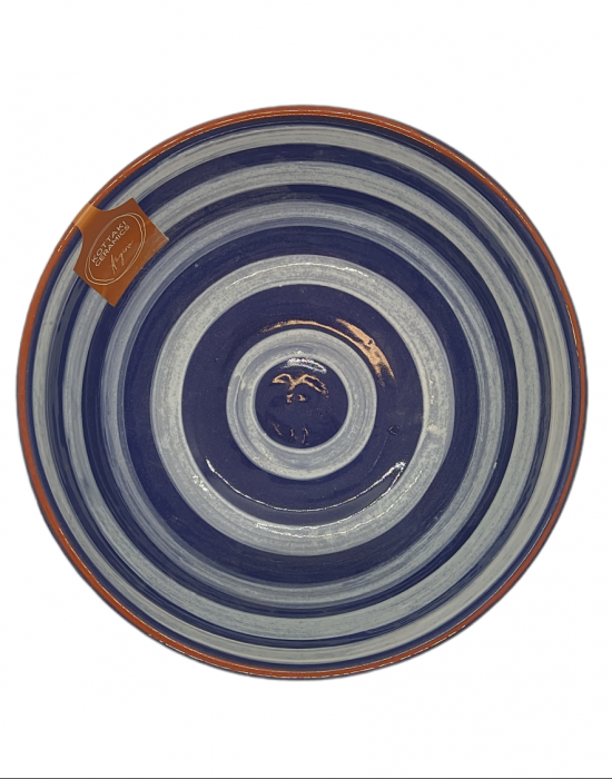 Κεραμική Σαλατιέρα Μπλε Ριγέ