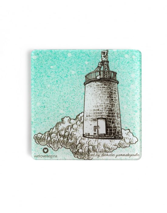 Coaster depicting Bouza's Lighthouse