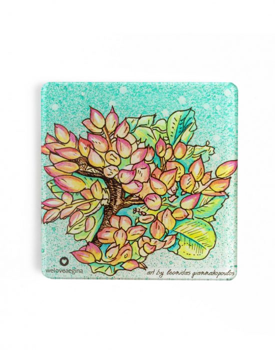Coaster featuring a Bouquet of Pistachios