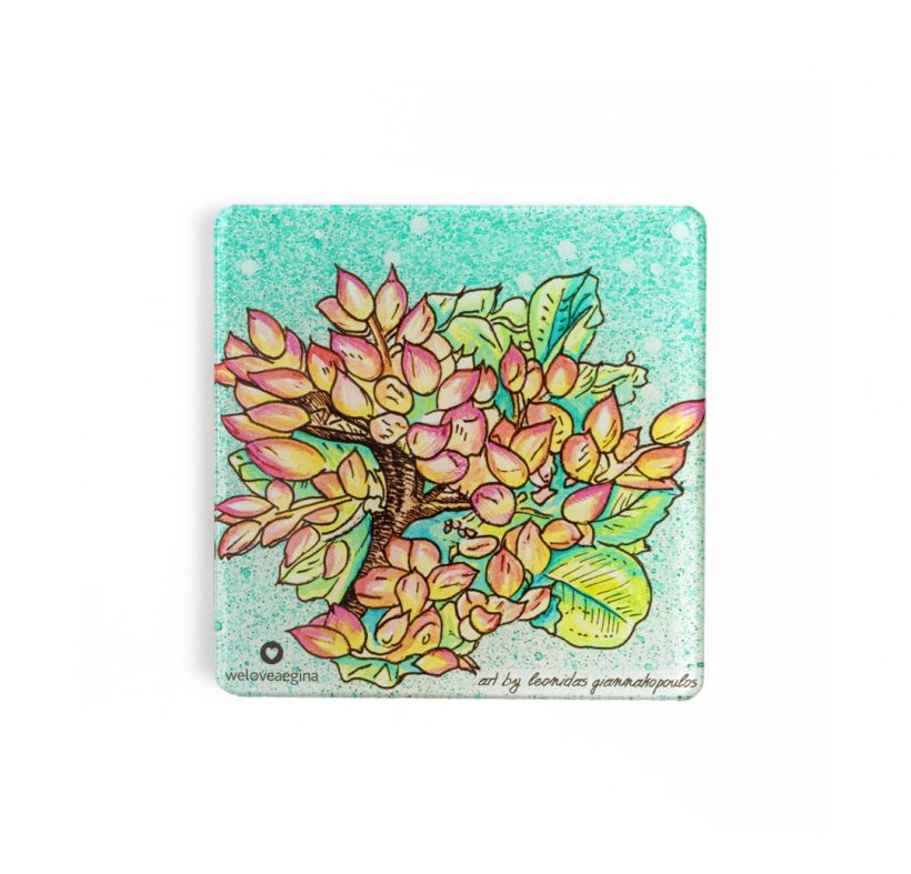 Coaster featuring a Bouquet of Pistachios
