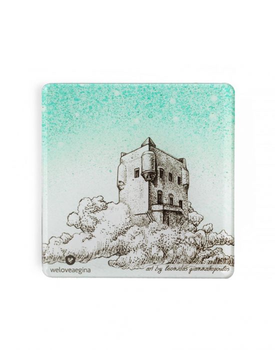 Coaster depicting the Tower of Markellos