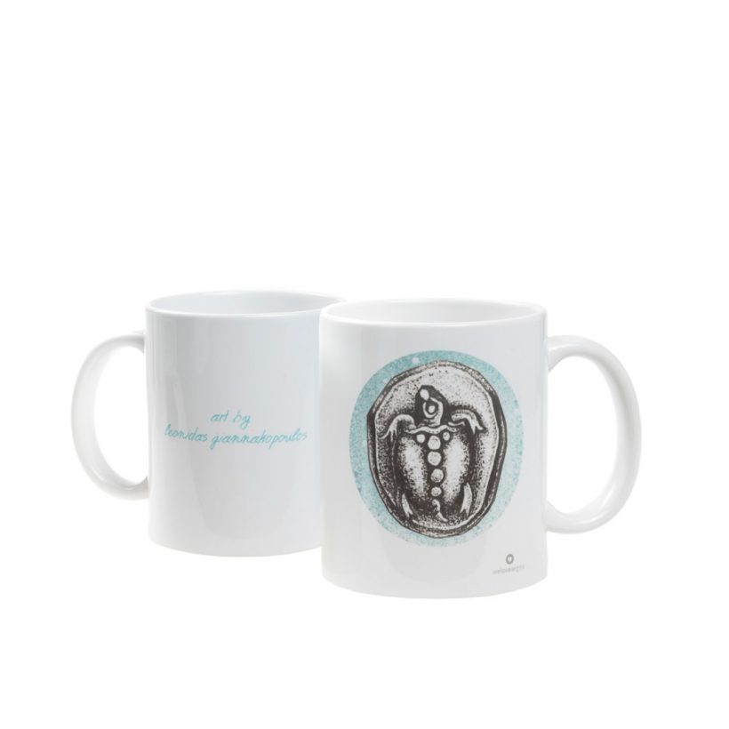 Coffee Mug depicting Chelone (turtle) coin