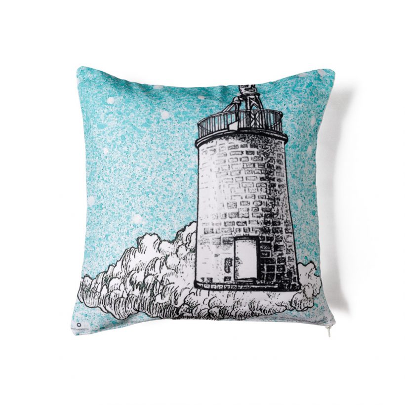 Cushion depicting Bouza's Lighthouse