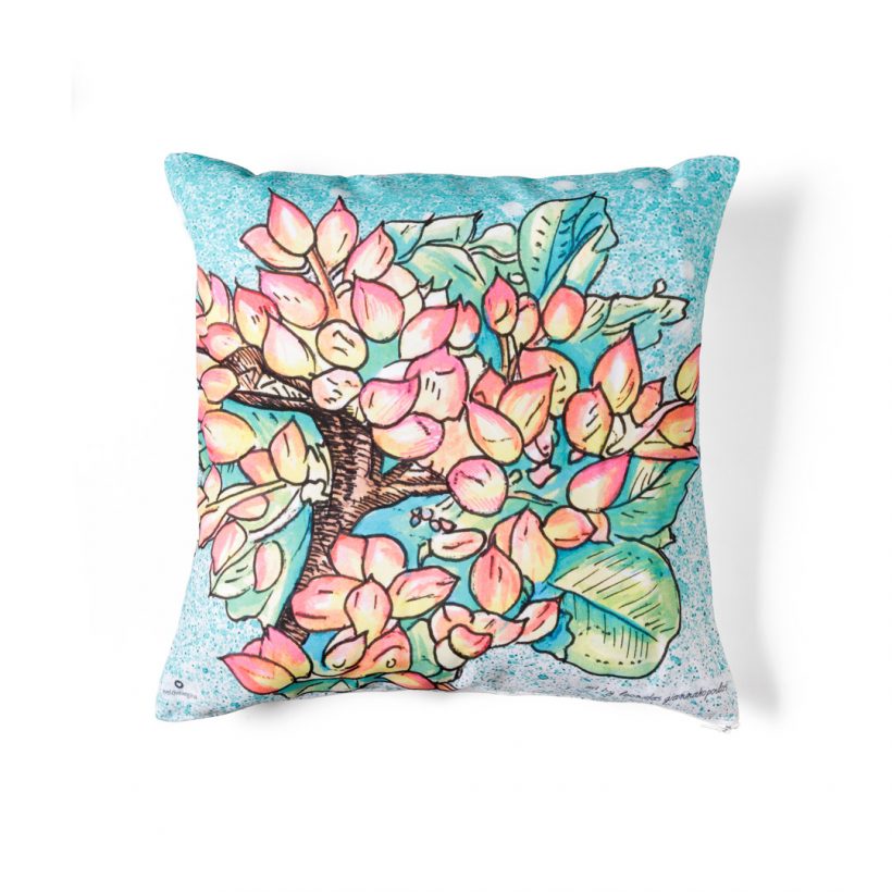 Cushion depicting a bouquet of pistachios