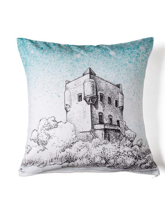 Cushion depicting the Tower of Markello