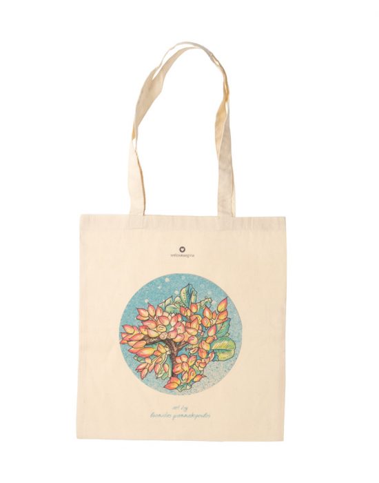 Cotton shopping bag depicting a bouquet of pistachios