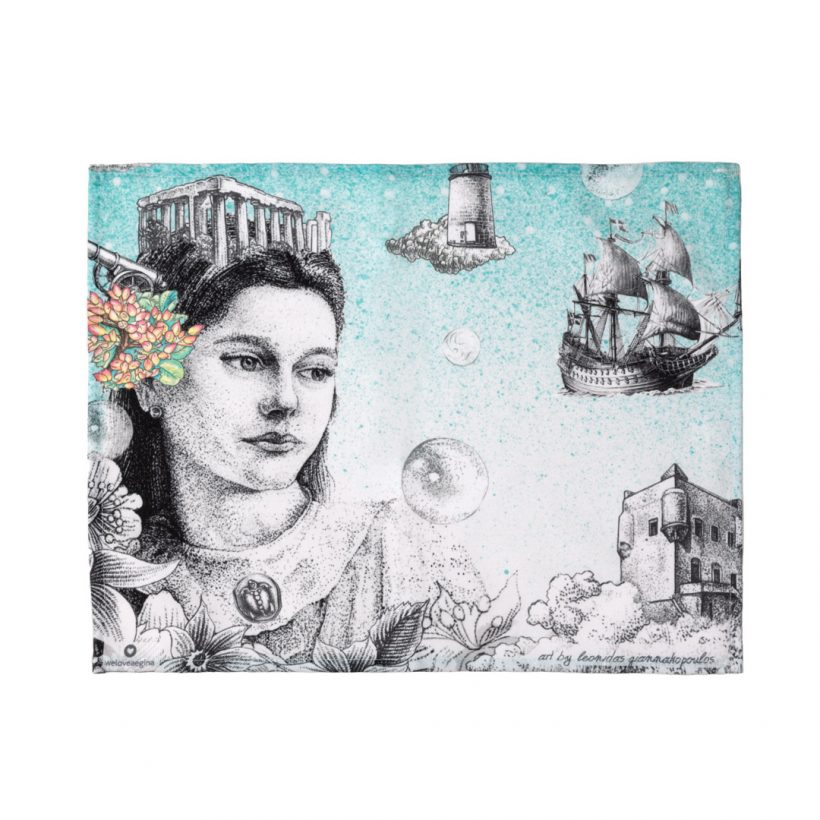 sousplat_aeginas_treasure Sousplat depicting artwork "Aegina's Treasure"