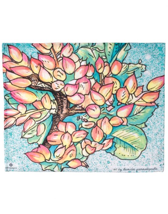 Sousplat depicting a bouquet of pistachios