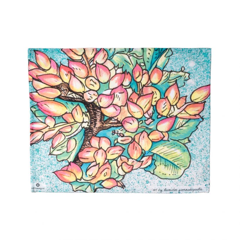 Sousplat depicting a bouquet of pistachios